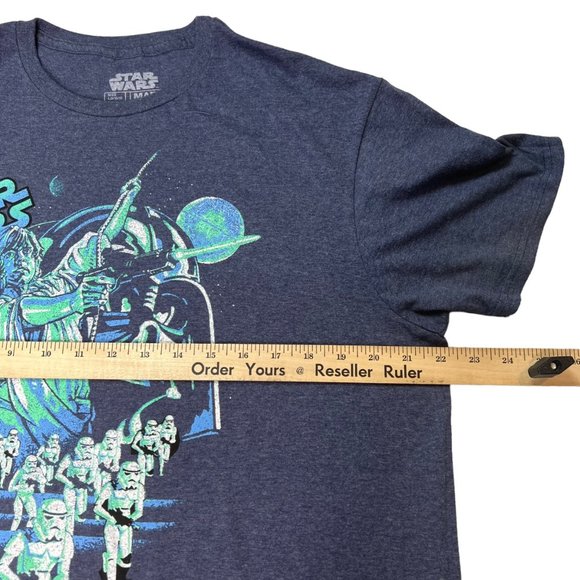 Star Wars Shirt Mens Large Blue Vintage Luke Leia Graphic Tee Short Sleeve - Picture 4 of 8